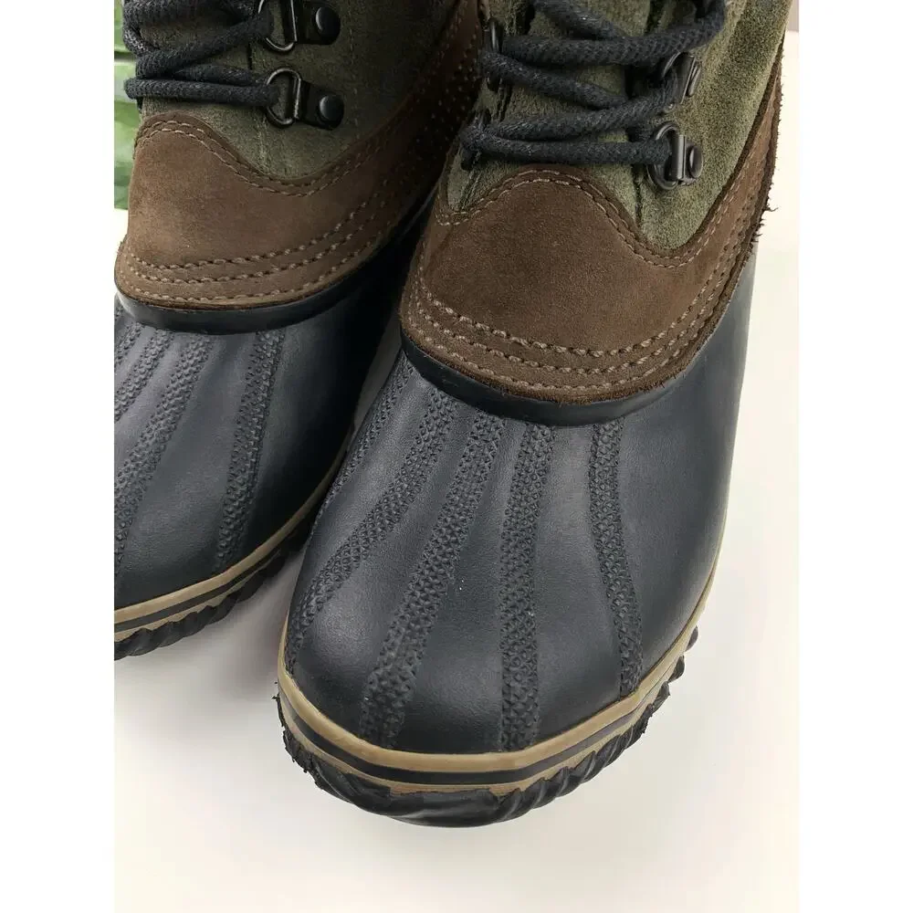 Sorel Fancy Lace II Duck Boots Green Waterproof Insulated Lace Up Women's 7